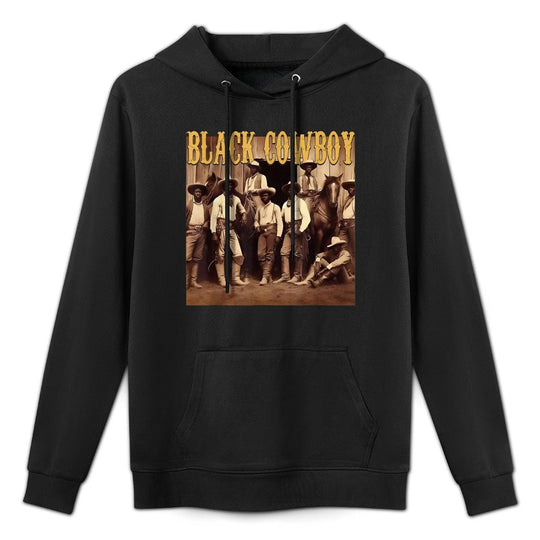Black Cowboy Western Rodeo Melanin Black History Men Shape Retention Hoodie