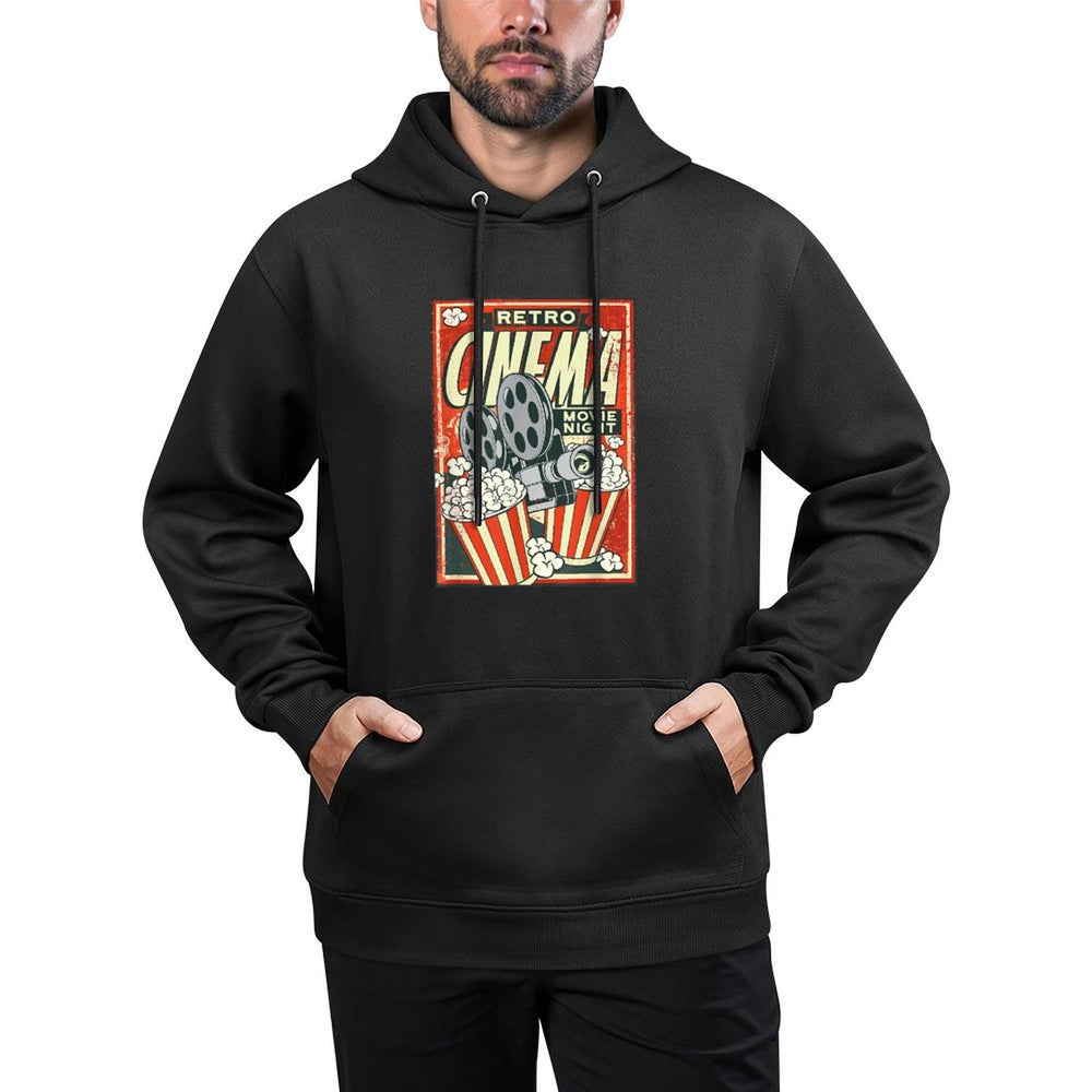 Retro Movie Night Vintage Cinema Reel Movie Poster Layering Staple Hoodie