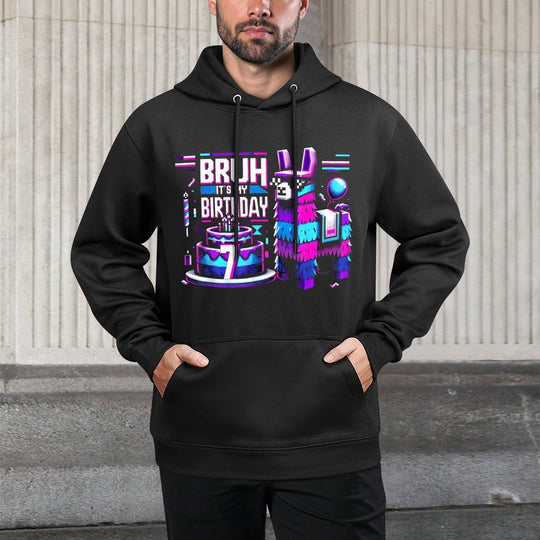Bruh Its My 7th Birthday Llama Pinata Boy Girl Party Bday Unisex Design Hoodie