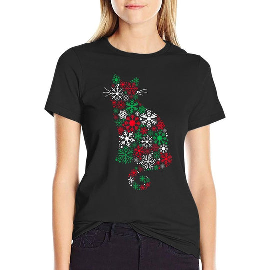 Christmas Cat  Trendy Pattern T-Shirt