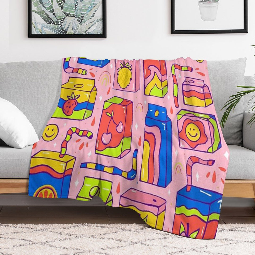Juice Box Print All-season Throw Blanket
