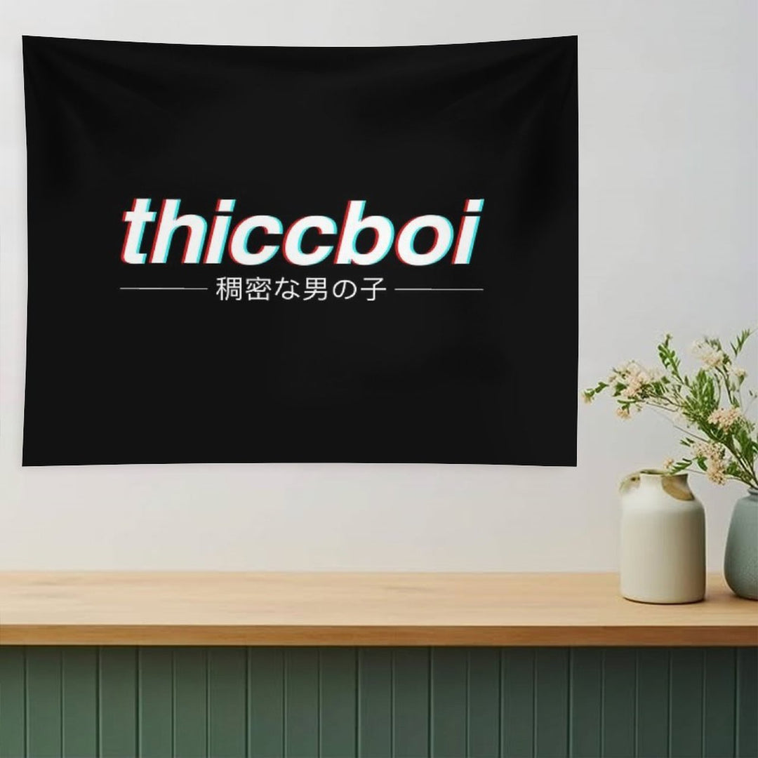Aesthetic Japanese Thicc Boi Logo Tapestry