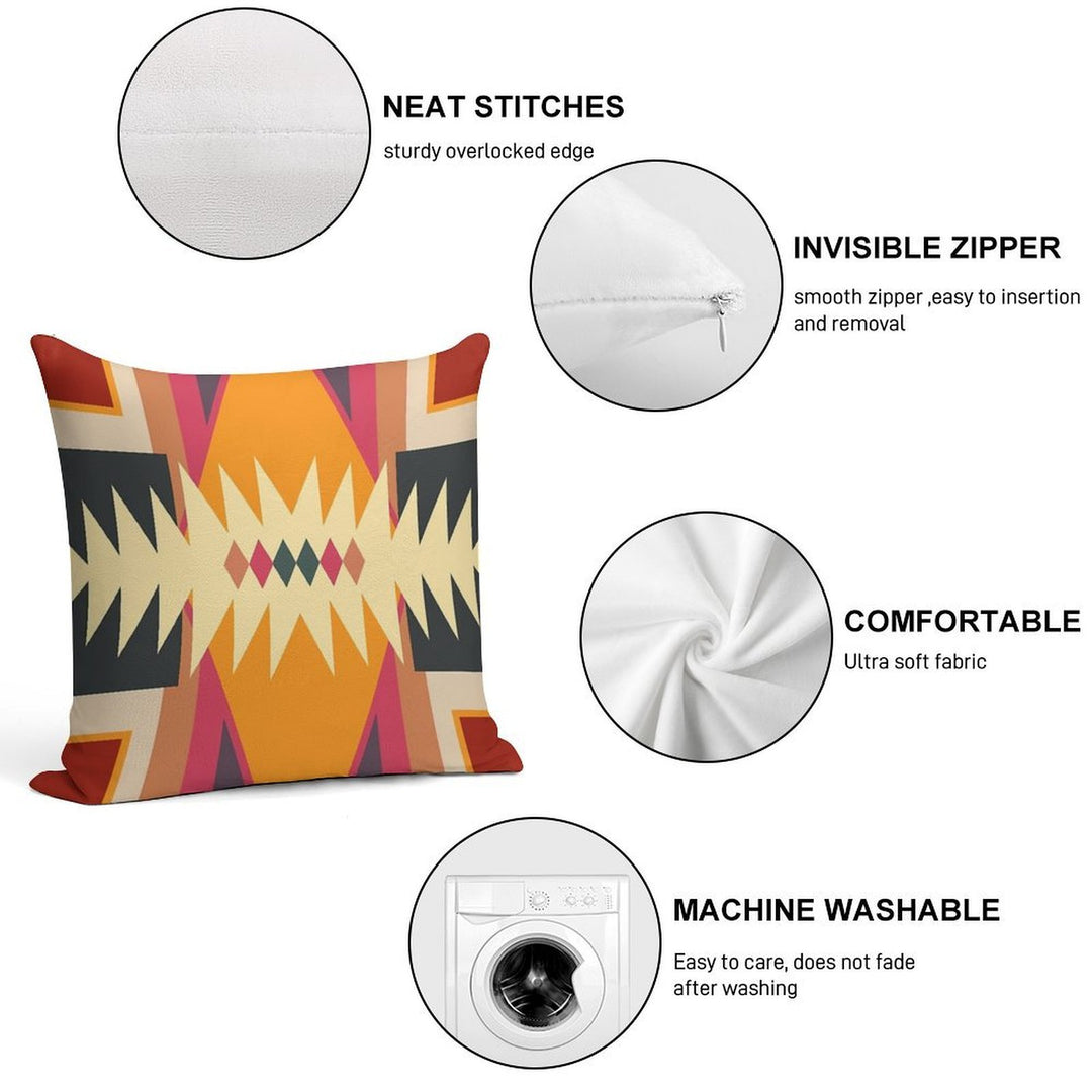 Navajo Design Eight Soft Shrink-Resistant Throw Pillow