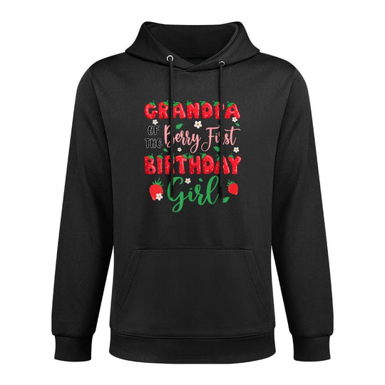 Grandpa of The Berry First Birthday Girl Strawberry Father Shape Retention Hoodie