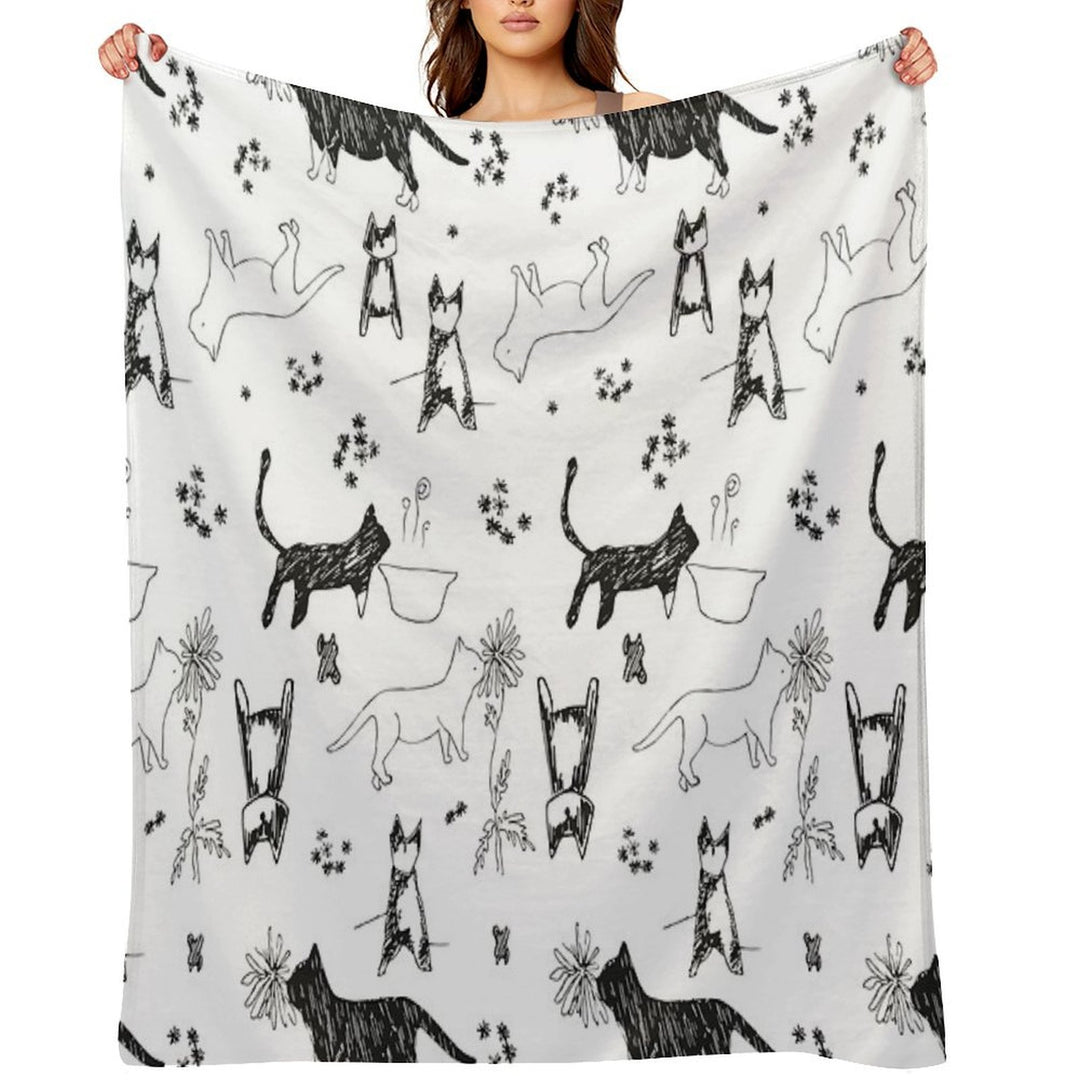 My Cat's Days Quick-dry Throw Blanket