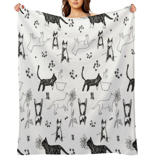 My Cat's Days Quick-dry Throw Blanket