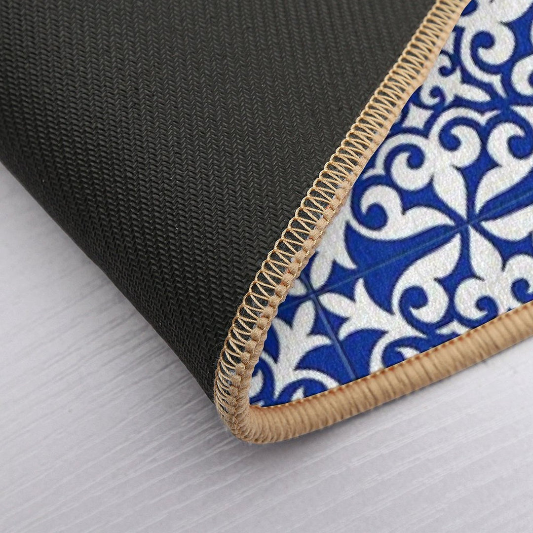 Moroccan Tile - Cobalt Blue  Odorless Bath Mat