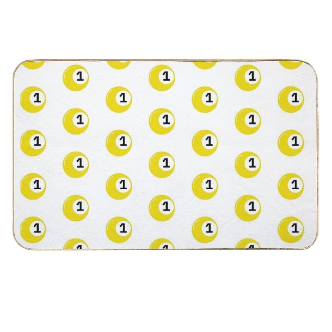 Yellow Bingo Ball Number 1  High-Traffic Bath Mat