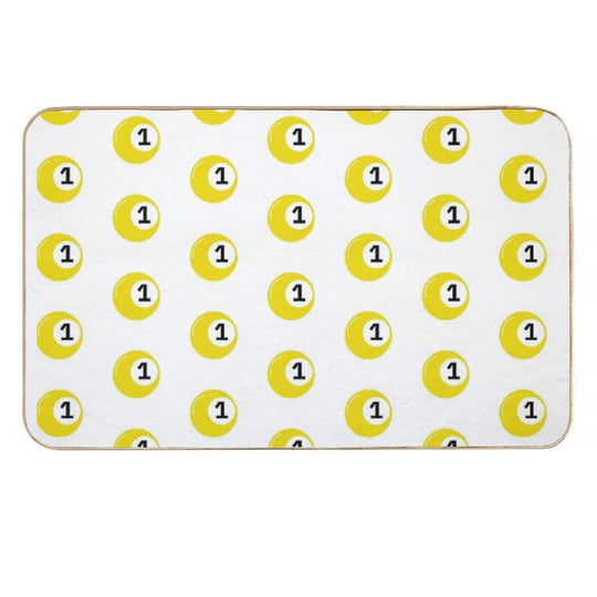 Yellow Bingo Ball Number 1  High-Traffic Bath Mat
