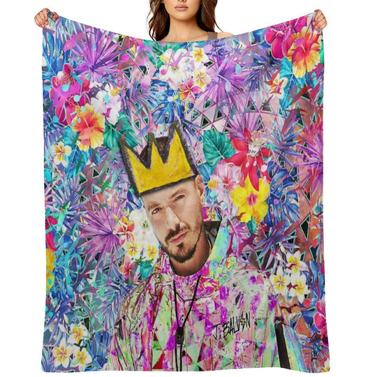 J Balvin Portrait Artwork Travel-friendly Throw Blanket