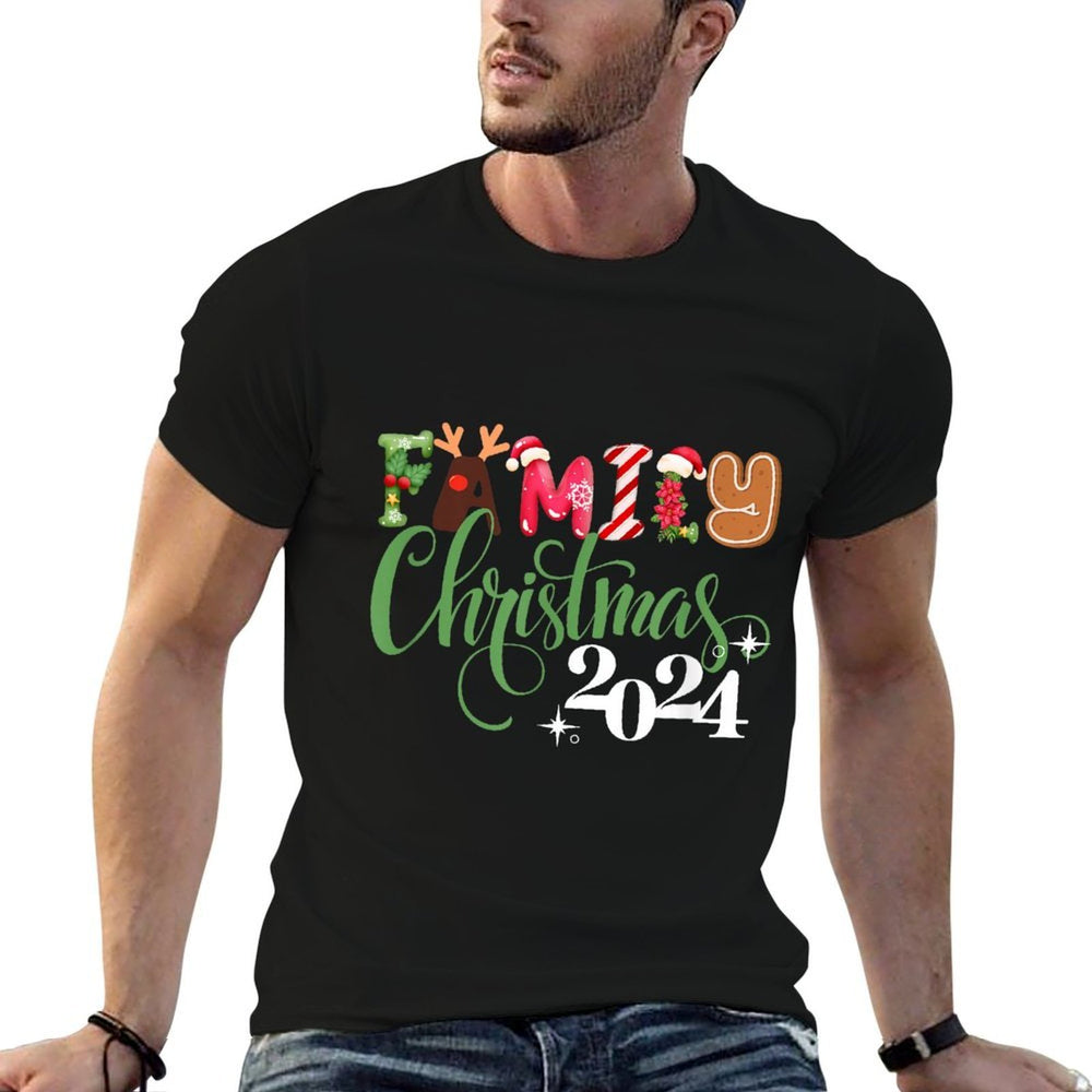 Family Christmas 2024 Xmas Family Matching Christmas  High-quality Stitching T-Shirt
