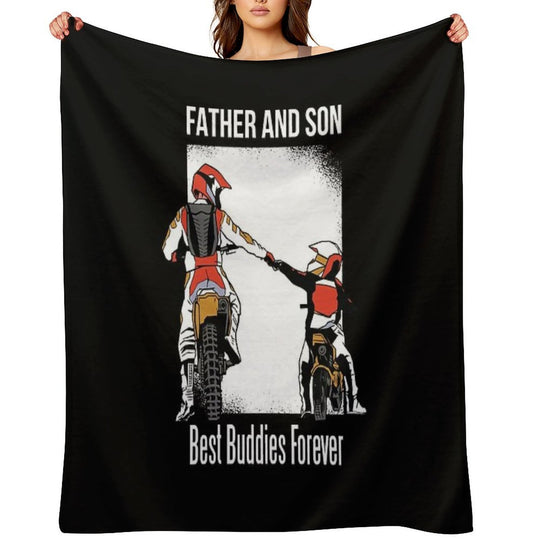 Father And Son, Motocross, Friendship, Motorcycle Comfort Throw Blanket