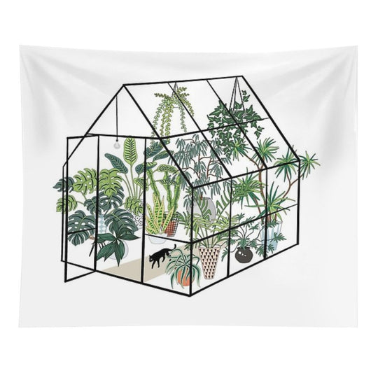 Greenhouse with Plants Tapestry