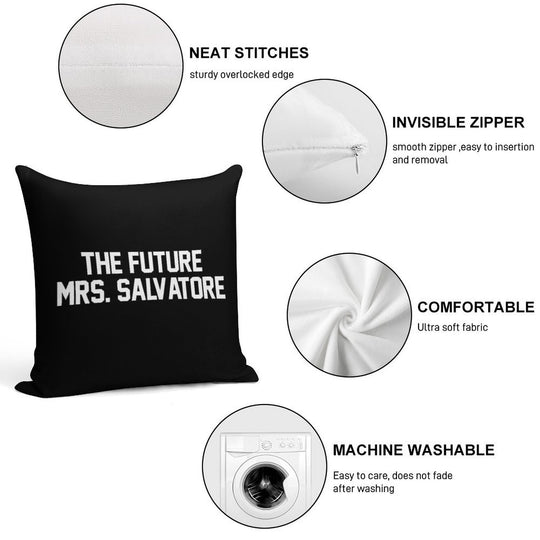 The Future Mrs. Salvatore-- White Soft Bedroom Essential Throw Pillow