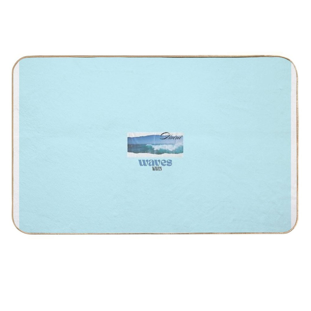 Blue Waves Under The Summer Sun  Rapid-Drying Bath Mat