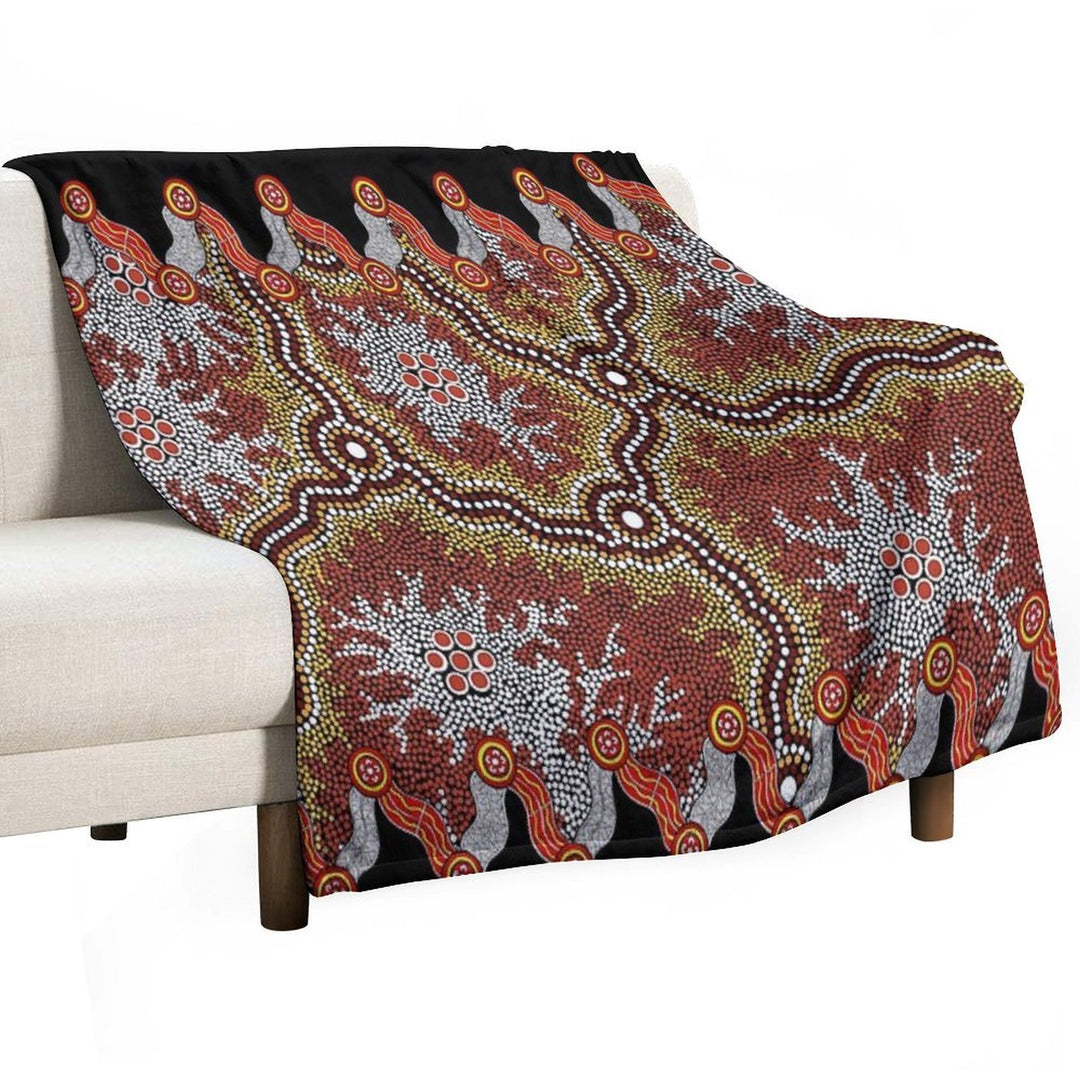 Aboriginal Art Authentic – Travels Versatility Throw Blanket