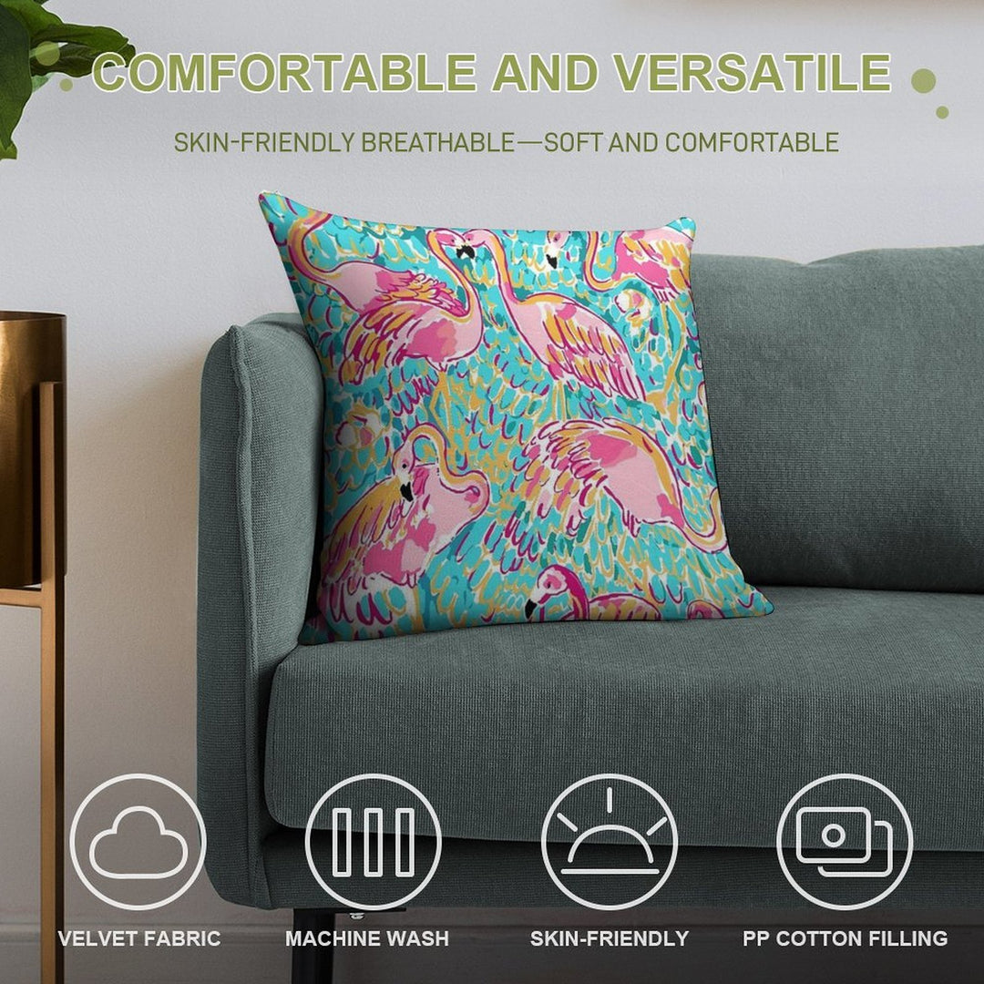 Sweet Flamingo Soft Anti-Pilling Throw Pillow