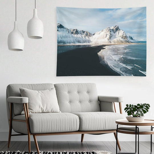 Iceland Beach at Sunset - Landscape Photography Tapestry