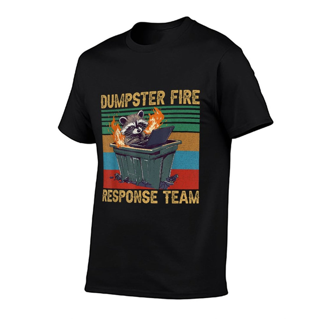 Dumpster Fire Response Team Funny Meme Raccoon Team Trash  Graphic-printed T-Shirt