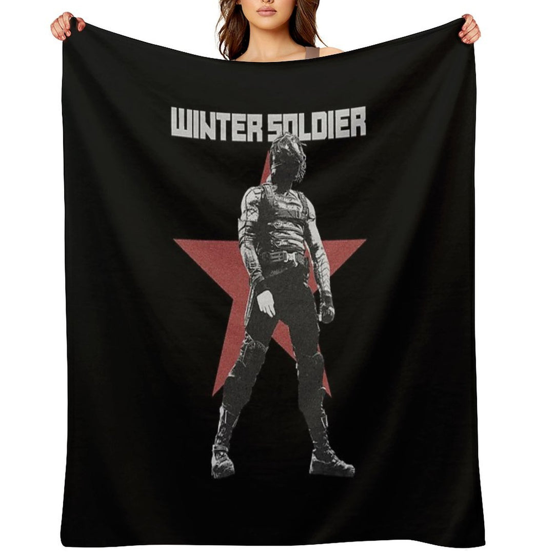 Bucky Barnes The Winter Soldier Red Star Original Print  Dark Ver. Easy Care Throw Blanket