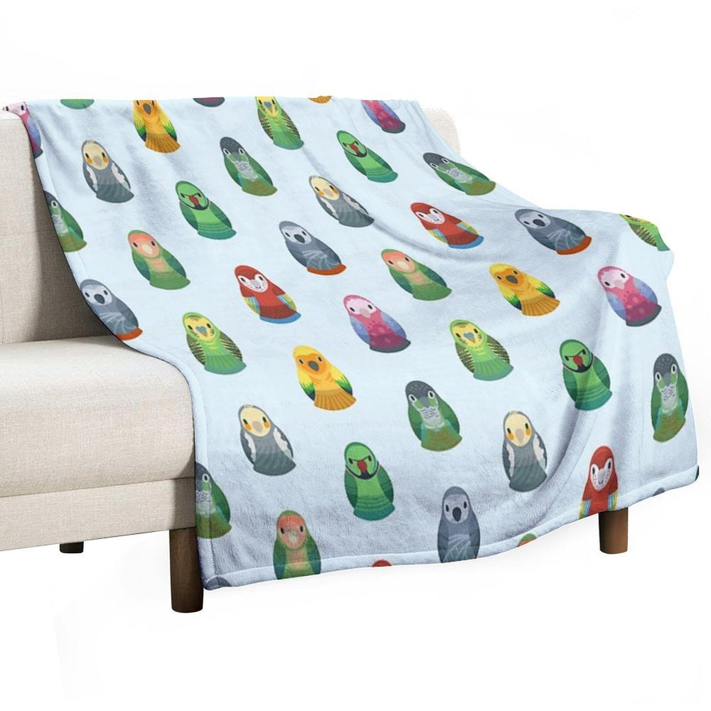 Parrot Nesting Doll Pattern Easy Care Throw Blanket