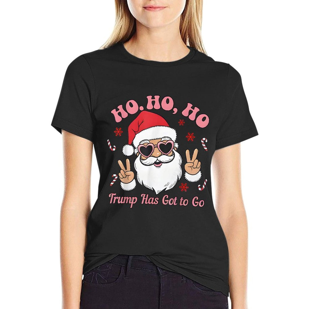 Funny Anti-Trump Santa Christmas Political Holiday  Wrinkle-resistant T-Shirt