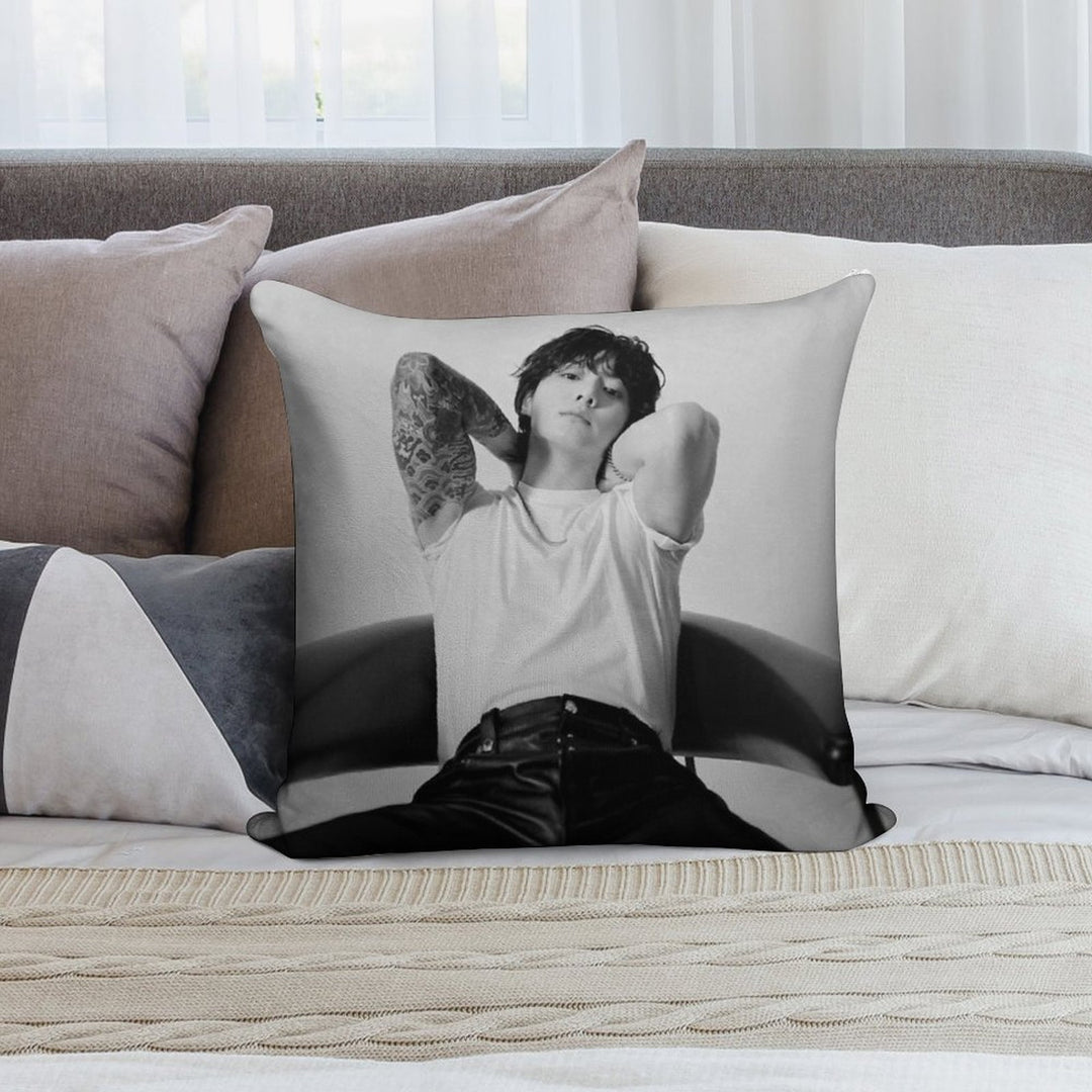 Jungkook- Seven Photoshoot Soft Short Plush Fabric Throw Pillow