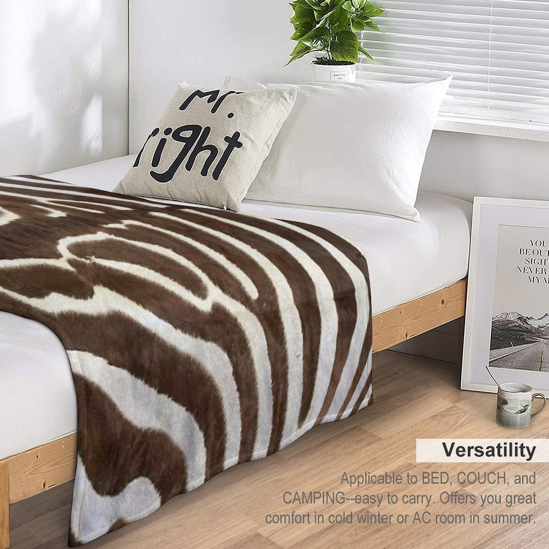 Furry Zebra Butt Photo Durable Throw Blanket