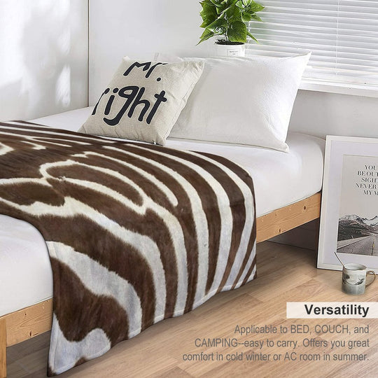 Furry Zebra Butt Photo Durable Throw Blanket