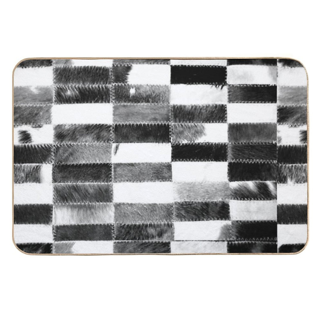 Patchwork Cowhide Rug  Absorbent Bath Mat