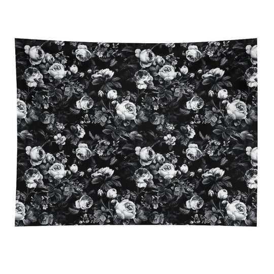 Roses Black And White Tapestry