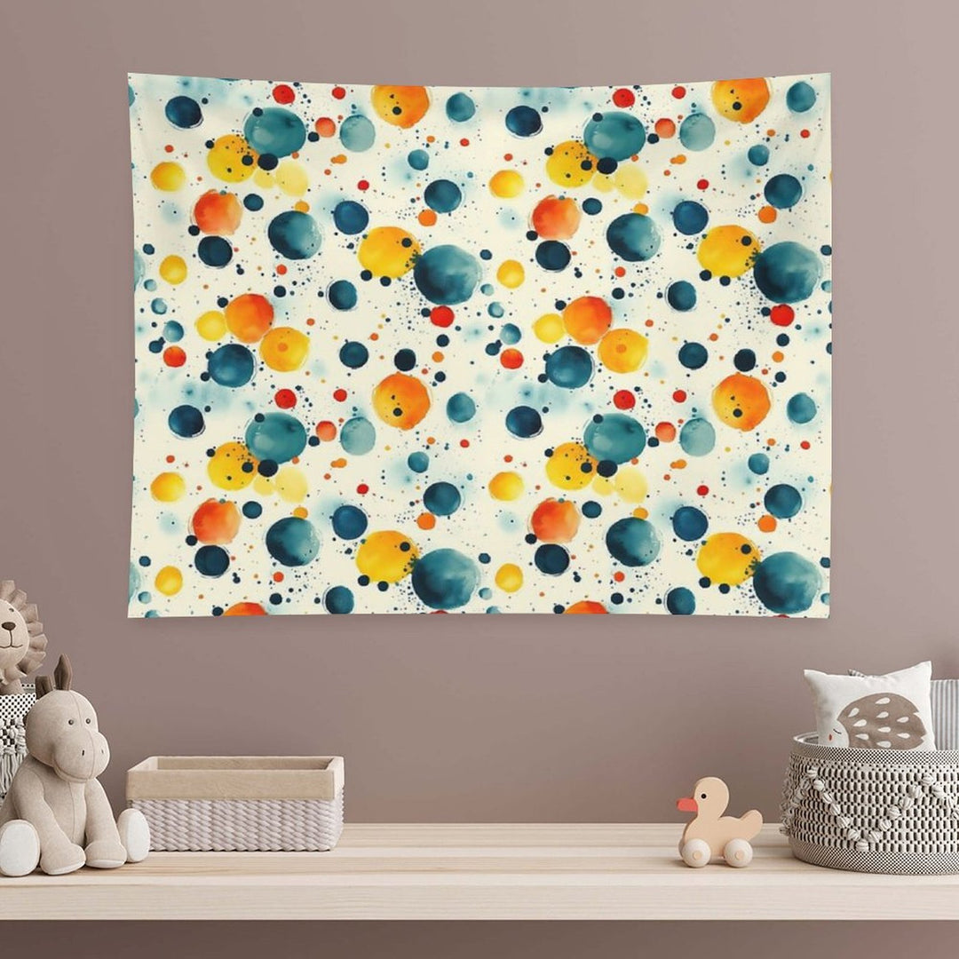 Watercolor Polka Dot Pattern – Colorful Abstract Circles Tapestry