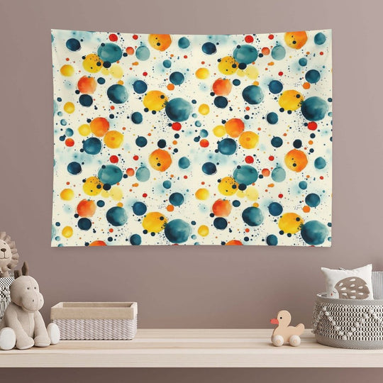 Watercolor Polka Dot Pattern – Colorful Abstract Circles Tapestry