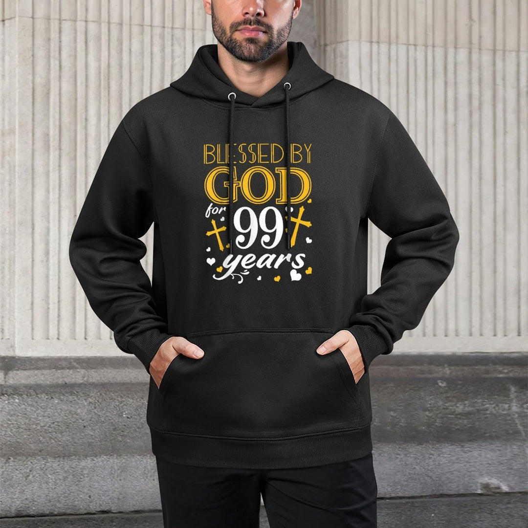 Vintage Blessed By God For 99 Years Happy 99th Birthday Customizable Surface Hoodie