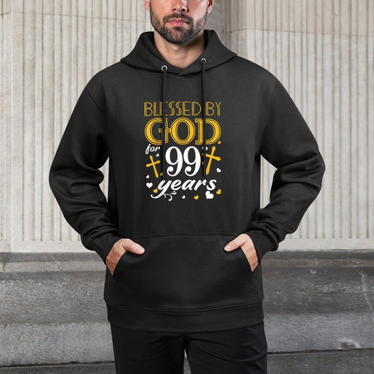 Vintage Blessed By God For 99 Years Happy 99th Birthday Customizable Surface Hoodie