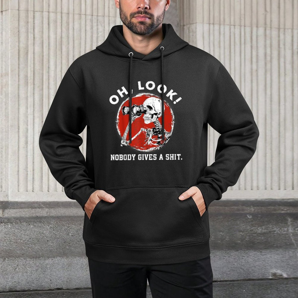 Oh Look Nobody Gives A Skeleton Funny Generation X Layering Staple Hoodie
