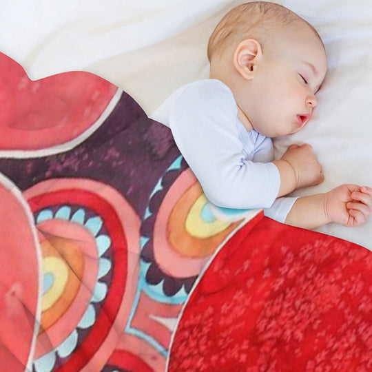 Abstract Flowers Compact Throw Blanket