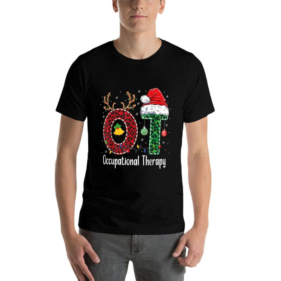 Occupational Therapy Christmas Santa Hat OT Therapist  Oversized Silhouette T-Shirt