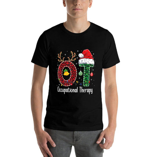 Occupational Therapy Christmas Santa Hat OT Therapist  Oversized Silhouette T-Shirt