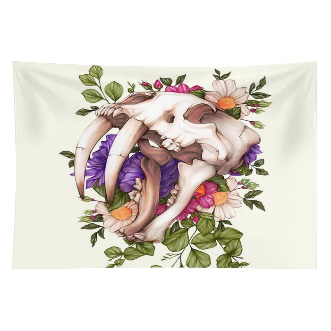 Sabertooth Skull Tapestry