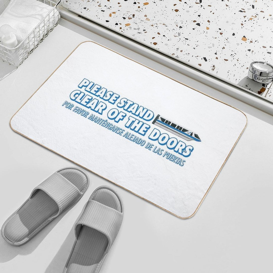 (Blue) Please Stand Clear of The Doors  Odorless Bath Mat