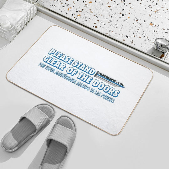 (Blue) Please Stand Clear of The Doors  Odorless Bath Mat