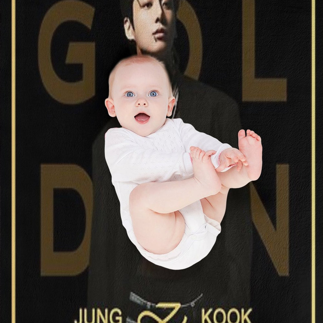 BTS Golden Jungkook Jung Kook Shrink-resistant Throw Blanket