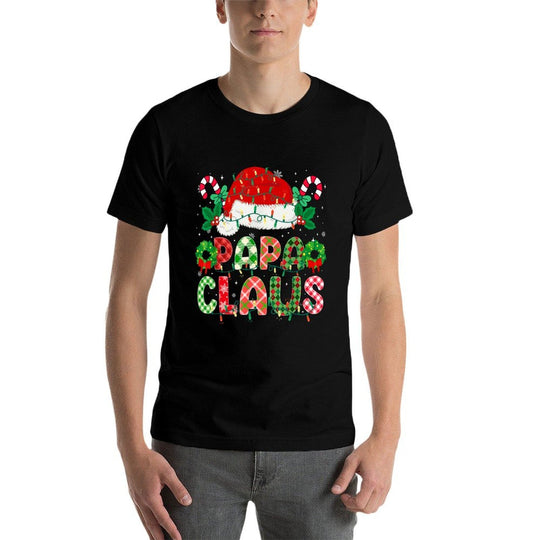 Papa Claus Christmas Lights Pajama Family Matching Grandpa  Moisture-wicking T-Shirt