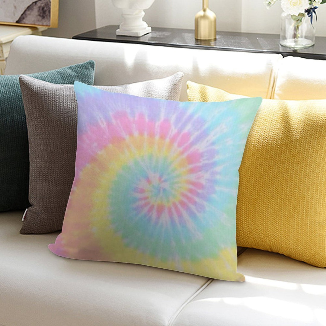 Rainbow Tie Dye Soft Decorative Cover Throw Pillow