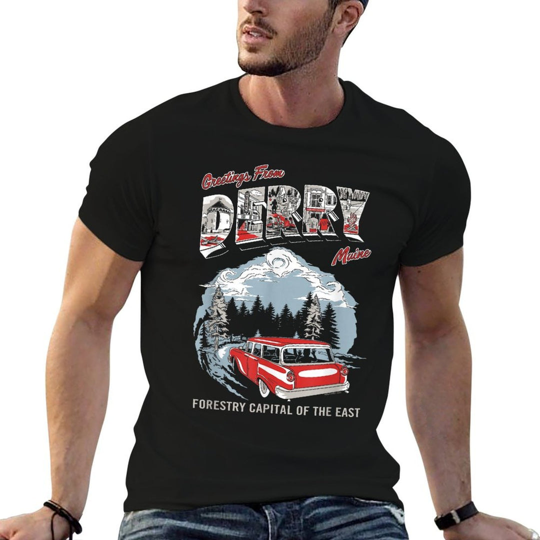 IT Welcome to Derry Greetings Tourist Horror TV Show  Heathered Texture T-Shirt