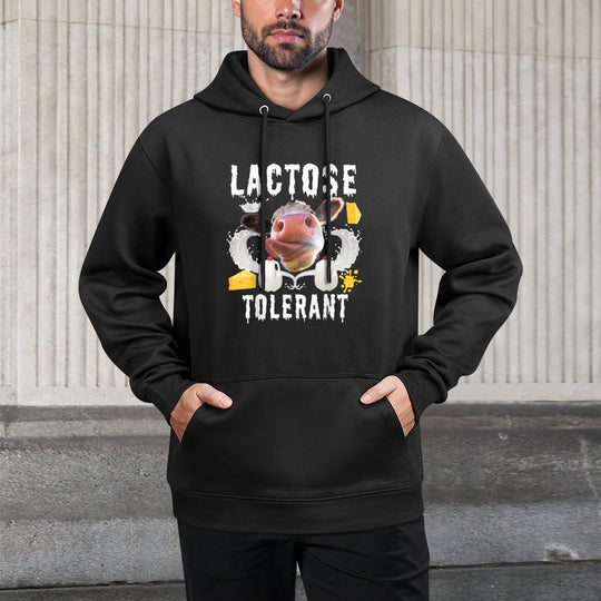 Lactose Tolerant, Funny Lactose Tolerant Meme, Unhinged Meme Durable Construction Hoodie