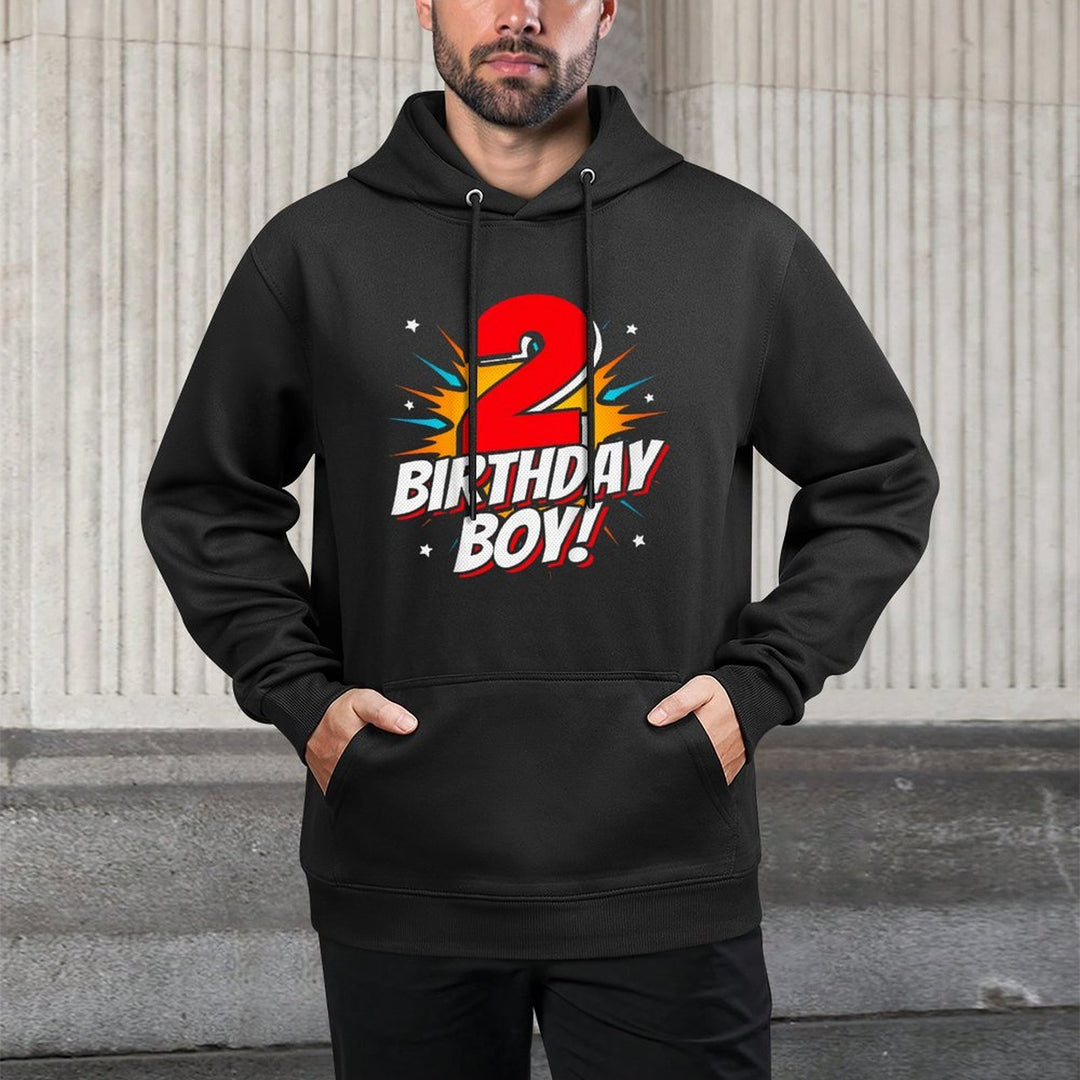 Kids Superhero Birthday Boy Party - 2 Year Old - 2nd Birthday Machine Washable Hoodie