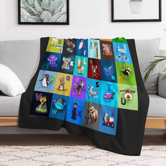 Animal Alphabet Anti-pilling Throw Blanket