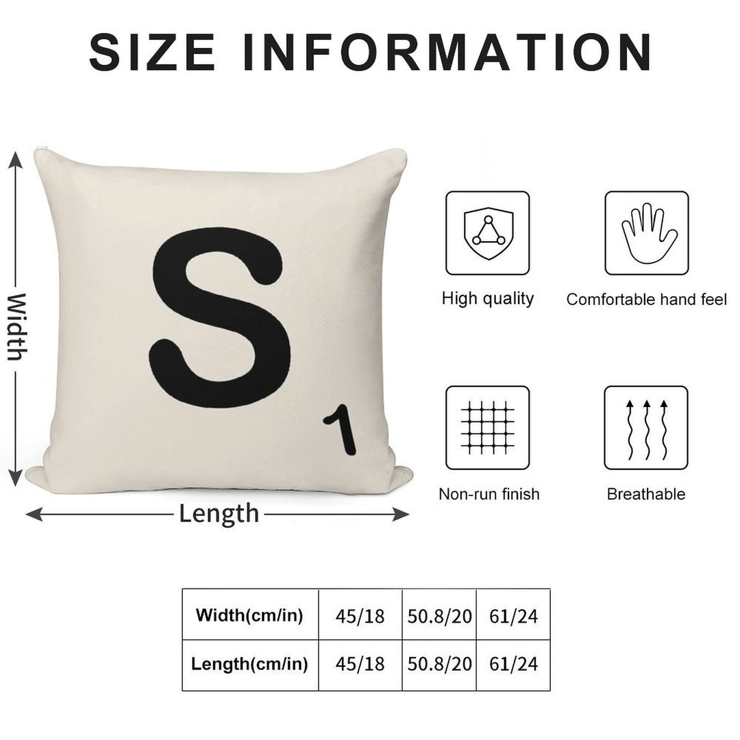 Scrabble Tile S Soft Luxury Feel Throw Pillow